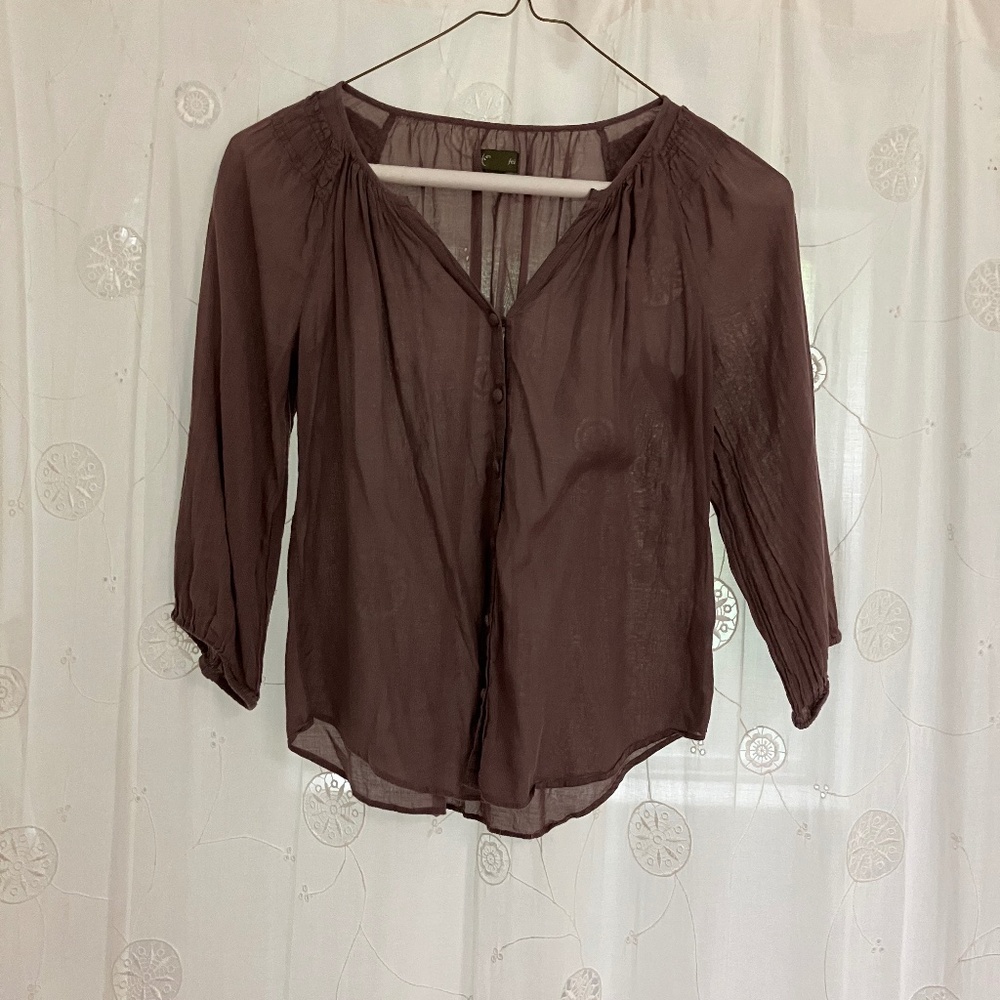 Anthropologie Fei Blouse Maroon Blouse size 0